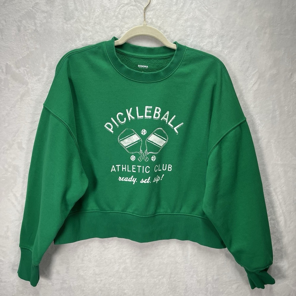 SONOMA Crewneck Pullover Sweater Womens Small Pickleball Club Fall Casual